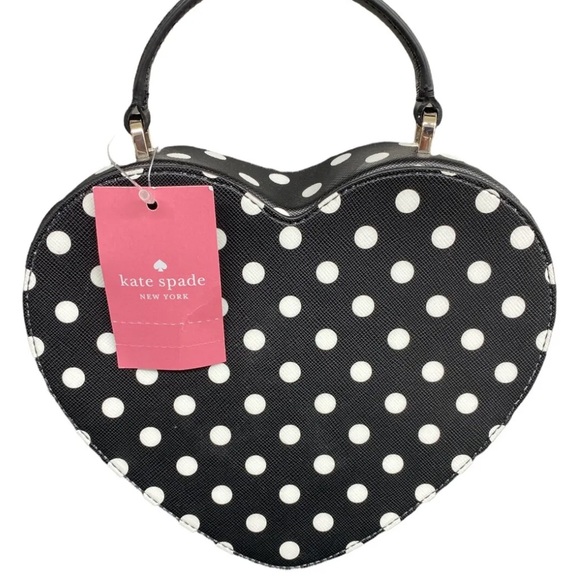 Kate Spade purse Love Shack Heart handbag crossbody in polka dots NWT - Picture 9 of 10
